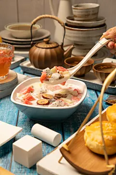 椰奶清补凉夏季糖水饮品甜品美食摄影图