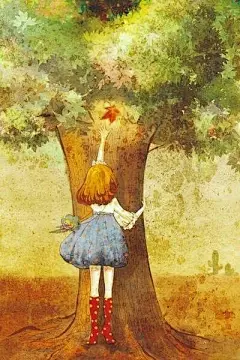 【插画】年少的我们，拥有着小小的世界和大大的梦想，还藏着一份不大不小的忧伤。_吴凯娣_新浪轻博客_Qing