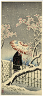 梅花在雪 -  Shotei（Takahashi Hiroaki）原创日语打印1936年： 