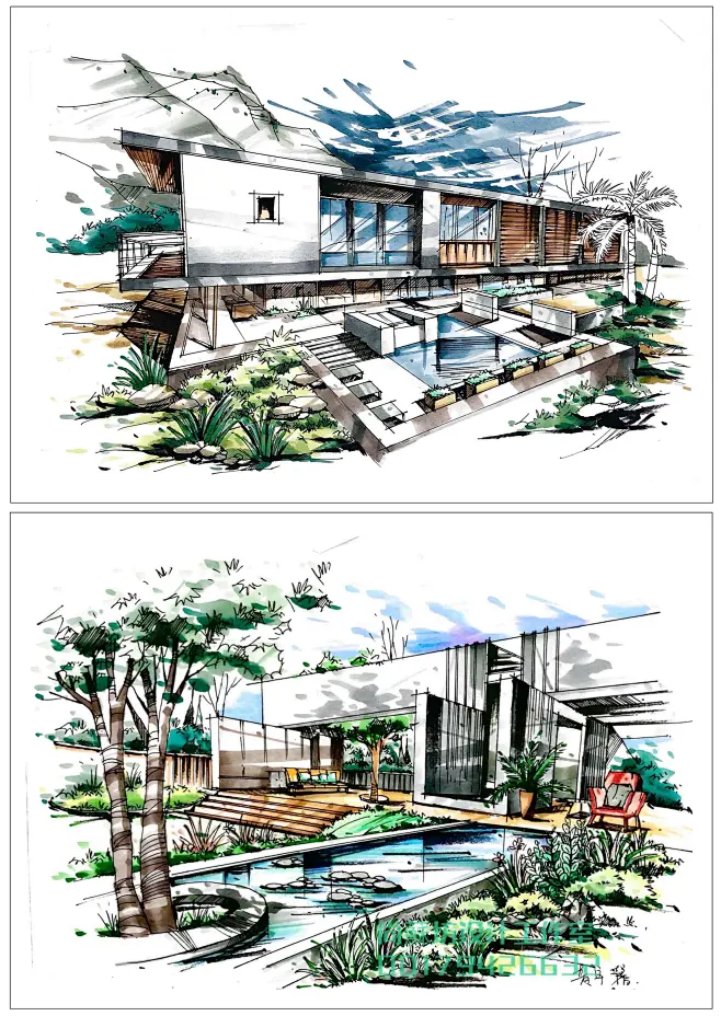 手绘培训，手绘插画，夜景手绘，景观手绘，建筑手绘，景观效果图，建筑效果图，设计手绘，马克笔上色，手绘透视，考研手绘图，手绘设计图-花瓣网