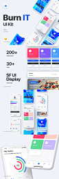 适用于Sketch。，BURNIT UI套件的健身iOS UI套件_UI集合_乐分享素材网_psd素材_平面素材_png素材_免费素材_素材共享平台