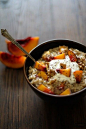 STEEL+CUT+OATMEAL+WITH+YOGURT,+PEACHES,+AND+CHIA+SEEDS    INGREDIENTS    1+cup+steel+cut+oats  3+cups+water  1/4+teaspoon+vanilla+extract  1+ripe+peach,+chopped  ¼+cup+walnuts,+roasted+and+chopped  1+tablespoon+100%+pure+maple+syrup  For+Serving:  Plain+Y