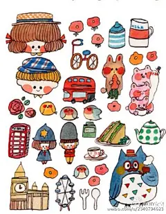 韩系小图素材，送给手帐狂魔们。。。～推荐关注@DIY女皇