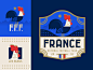 Les Bleus bird icon rooster illustration logo crest badge football soccer world cup france