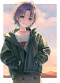 #アイドルマスターシャイニーカラーズ 夕暮れ、浅倉透 - ねこぷち的插画