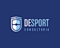 DESPORT标志设计 咨询 顾问 盾牌 体育运动 教练 蓝色 商标设计  图标 图形 标志 logo 国外 外国 国内 品牌 设计 创意 欣赏