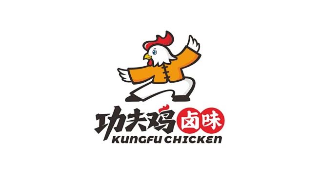 功夫鸡卤味餐饮品牌LOGO设计-花瓣网