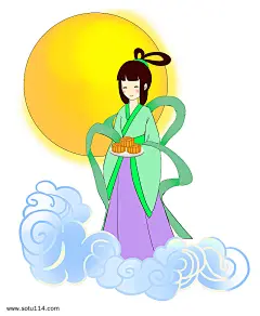 中秋节手绘嫦娥仙女送月饼插画图片png免抠元素卡通手绘背景装饰免扣图片设计图案