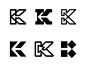 K / Arrow / Pointer 1 negative space pointer arrow k letter k typography logotype letter monogram symbol mark logo