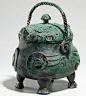 Lot 1220. A VERY RARE AND EXCEPTIONAL BRONZE RITUAL OWL-FORM WINE VESSEL, XIAO YOULATE SHANG DYNASTY, 12TH-11TH CENTURY BC  10 in. (25.5 cm.) high with handle, 8 in. (20.3 cm.) across, box  Provenance Private collection, Japan, prior to 1998. Galerie Chri