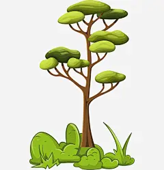 卡通简约大树装饰广告设计免抠素材_新图网 https://ixintu.com 卡通大树 立体树木卡通 松树 海报设计 装饰设计 环境保护宣传手册装饰