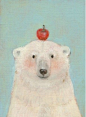 头顶苹果的熊