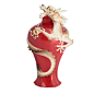 『金龙腾达 瓷瓶』以金龙奔舞于红色瓶身的腾跃之姿，象征飞黄腾达、升官封侯之吉兆；