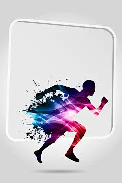 矢量几何炫光质感人物剪影跑步背景 运动 锻炼身体 长跑 长跑比赛 背景 设计图片 免费下载 页面网页 平面电商 创意素材