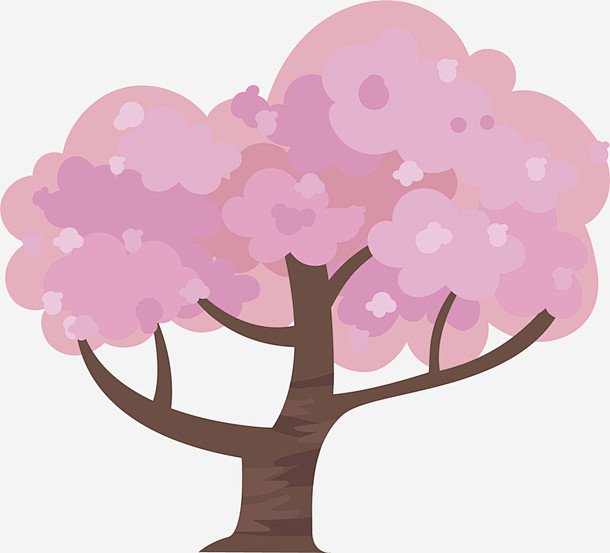 矢量图水彩粉色大树 免费下载 页面网页 ...