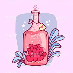 爱情药水  - 源文件下载【酷图网】爱情魔药,爱情药水,情人节,七夕节,爱情灵药,香水,手绘,卡通,唯美,爱情,