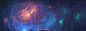 #绘画参考#  美国艺术家Tim Barton笔下绚丽的星空，美翻！DA：cosmicspark.devianta。系统学习#CG绘画# CG插画基础VIP班：O网页链接 ​​​​