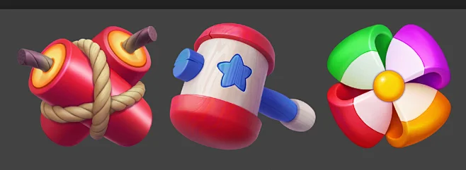 cartoon match 3 Game Art concept-花瓣网