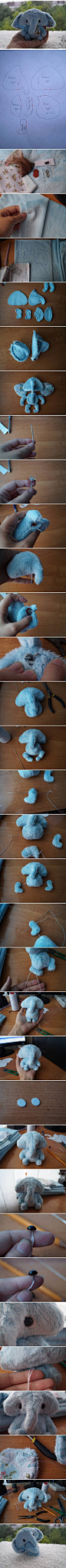 DIY Fabric Little Elephant.  Sooooo cute!