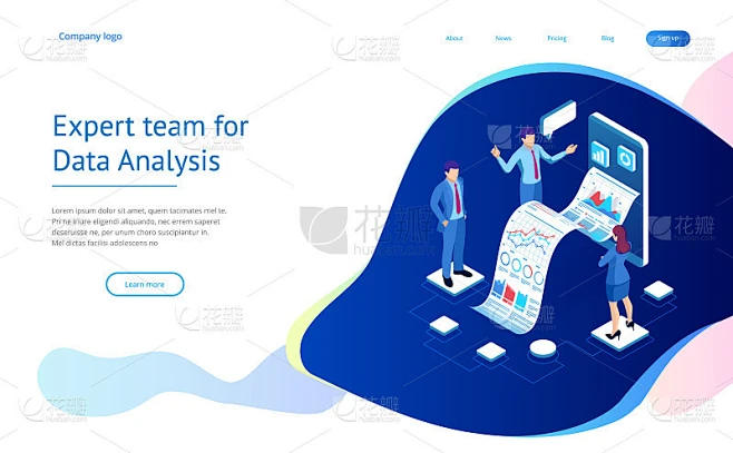 Isometric Expert team for Data Analysis, Business 素材-花瓣网