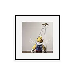 聚绘画廊墙上挂画儿童房餐厅沙发背景墙装饰画木偶有框画等候PDH-淘宝网