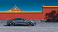 Audi automotive   china red e-tron GT full cgi Render The Palace Museum