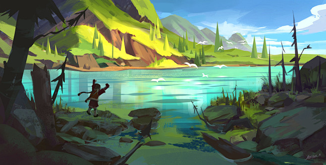 ArtStation - lake, N...