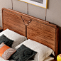 乌金木床新中式全实木床1.8米婚床双人床大床简约现代卧室家具-淘宝网