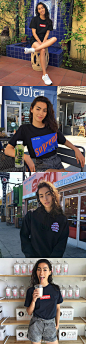 街头范儿十足的加籍中法混血模特 Adrianne Ho 。