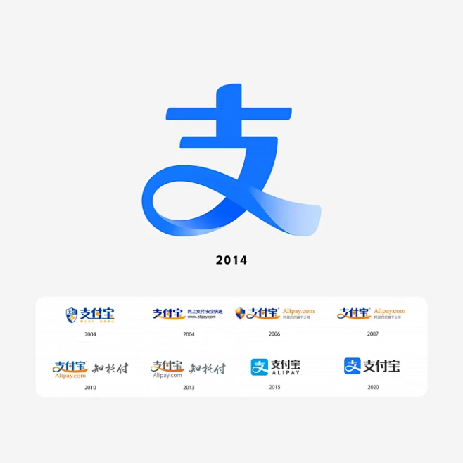 支付宝历年更新logo-花瓣网