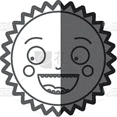 灰度图像,讽刺漫画,蠢人,可爱的,热,天气,日光,性格,矢量,剪影