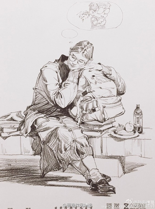 线描只拥有单纯的逻辑疏密绝对的居家旅行考试必备款作品来自孙逊速写