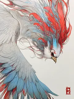 昔日人间妖艳子， 化身精卫展翅蓬