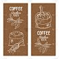 咖啡标签被设置在白色背景下隔离。咖啡屋或咖啡店的设计元素。咖啡罐模板.