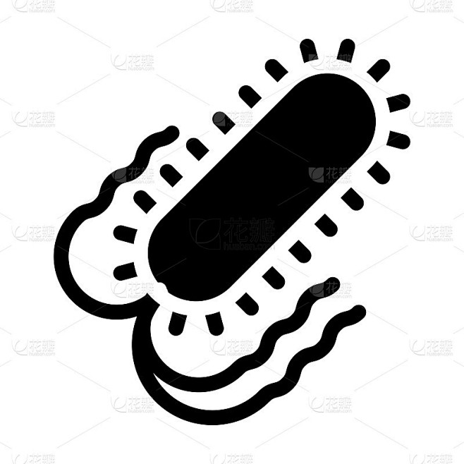 沙门氏菌字形图标矢量插图