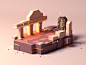 Small Land Altar b3d blender cartoon illustration lowpoly game isometric room low poly cinema 4d 3d c4d isometric