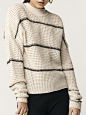 Chloetti Knit : Spun from soft cotton and finished with wool-rib trim, this cosy sweater has drop shoulders and contrast horizontal stripes. Wear yours with jeans on off duty days.