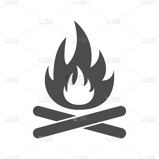 火灾火焰图标。向量