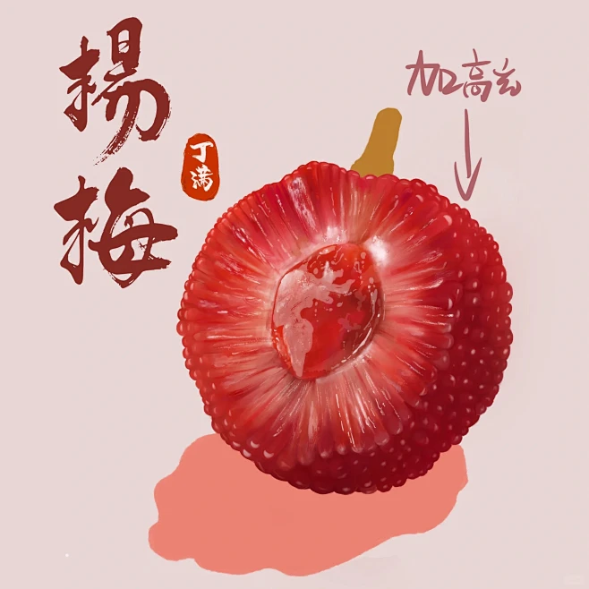 iPad美食插画 杨梅