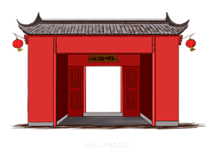 itscseldom采集到素材—插画（国潮建筑）