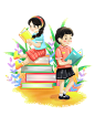 423矢量手绘世界读书日可爱卡通人物读书形象