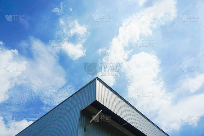 屋顶,仓库,天空,墙,工厂,建筑业,蓝色...