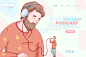 Podcast landing page template illustrated