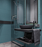 Bathroom | Sun Valley : Stylish guest bathroom for a modern family.