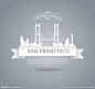 旧金山金门大桥标签矢量图