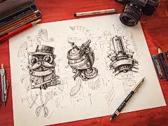 Steampunk logos : I had a bit of free time this weekend so I did some more work on one of my favorite projects :)

.....
An in-depth view is in the attachment as usual. 

P.S&gt; BTW if you like my sketches there's ...