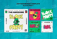 3272搞怪派对动物仙人掌海报版式平面毕业宣传单褶皱背景设计素材-淘宝网