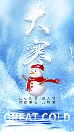 高端大寒节气宣传海报