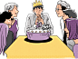 Image may contain: cartoon, illustration and birthday cake