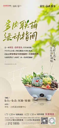 海报 地产 多肉 暖场活动 简约 大气 